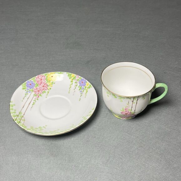 Royal Standard Mayfair Footed Teacup & Saucer Floral Bone China - Picture 6 of 13